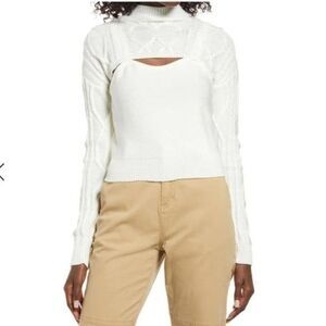 NWOT BP Cable Tank & Shrug Set in Ivory